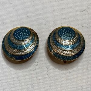 Vintage enamel cloisonné signed siti earrings